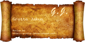 Grotte Jakus névjegykártya